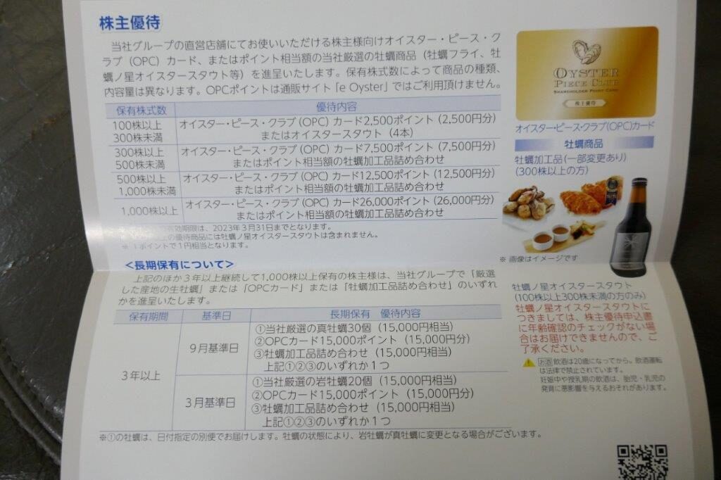 優待券/割引券ゼネラルオイスター株主優待 12,500円分 - レストラン/食事券